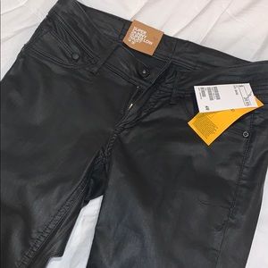 H&M black patent leather pants brand new